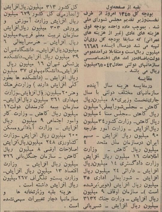 وقتی کل هزینه &nbsp;ممکلت به ۲۰ میلیارد تومان هم نمی رسید+ جزئیات