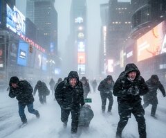 پارو کردن برف ساعتی ۳۰ دلار در نیویورک یخ‌زده! +ویدیو