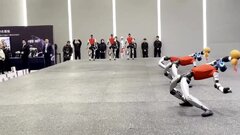 ربات‌های چینی برای صدر اعظم آلمان هنرنمایی کردند +ویدیو