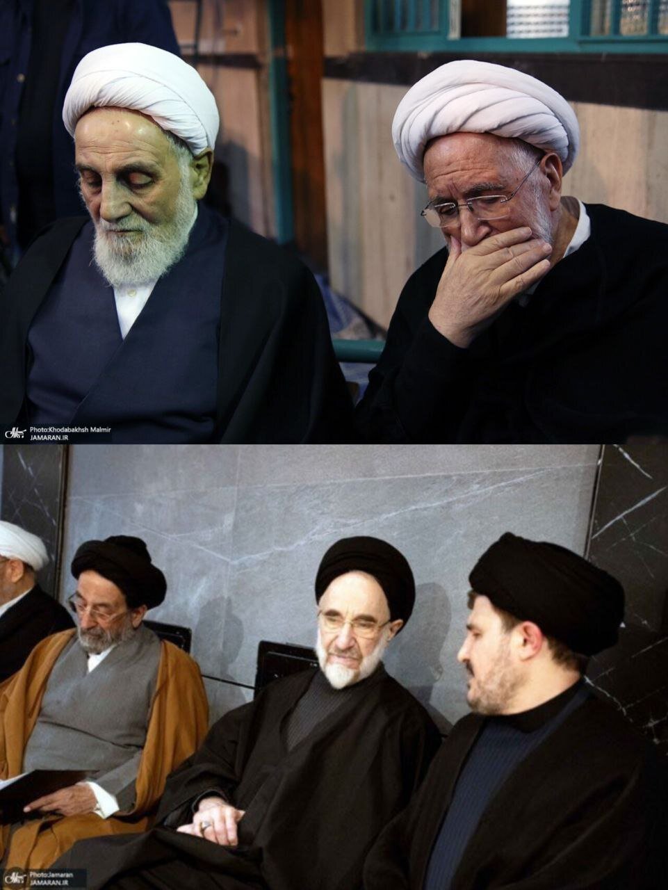 کروبی و خاتمی به مراسم یادبود مرحوم امام جمارانی رفتند +عکس