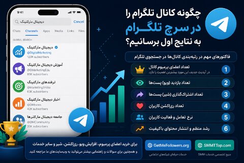 چگونه کانال تلگرام خود را درباکس جستجوی تلگرام قراردهیم؟