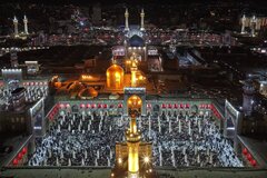 تصاویر هوایی از مراسم شام غریبان شهادت امام رضا(ع) در حرم مطهر رضوی