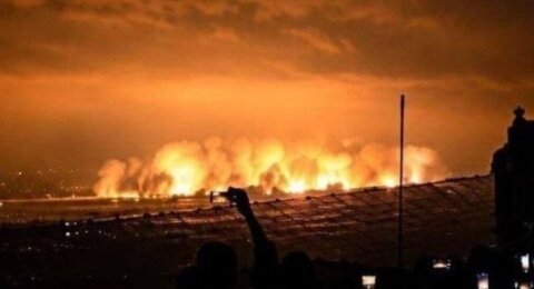 زلزله شدید در جنوب لبنان با انفجار ۱۱۰۰ تن مهمات اسرائیلی در تپه علی الطاهر