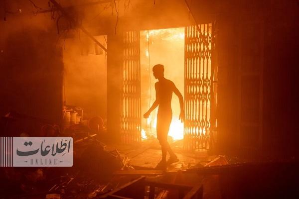 آتش سوزی گسترده به بازار بنگلادش میلیون‌ها دلار خسارت زد + تصاویر