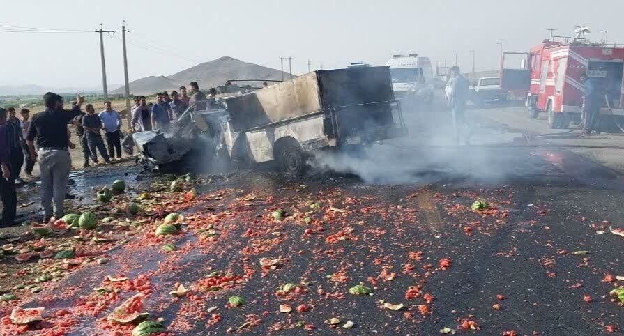 اولین عکس و ویدئو از تصادف خونین نیسان و پژو که ۸ کشته بر جا گذاشت